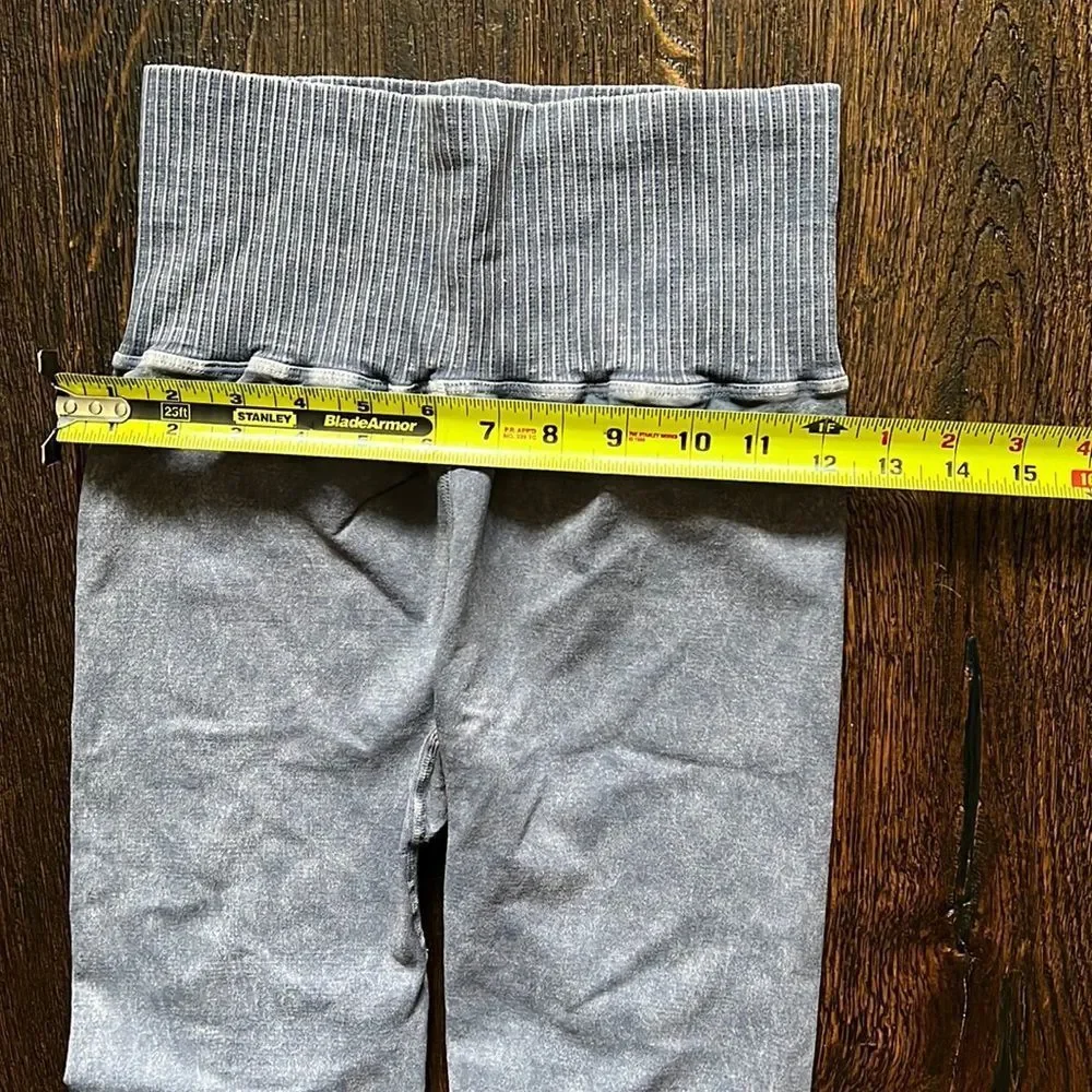 Free People High-Rise 7/8 Length Good Karma Leggings - Washed Grey - M/L - Picture 5 of 11